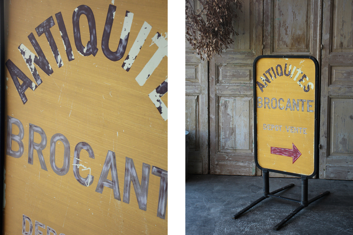 Q285 フランスBrocante サインボード 看板 案内板